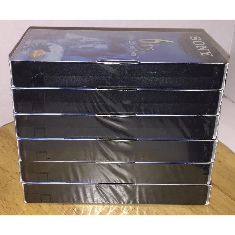Lot of 6 Sony Standard Grade 6HRs (EP) T-120VL/WA 246m New & Sealed VHS Tapes